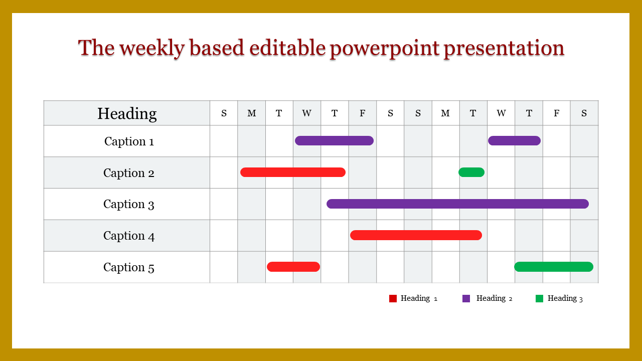editable powerpoint presentation-The weekly based editable powerpoint presentation